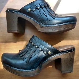 DANSKO "Deni" Leather Clogs/Mule Size 7 1/2+8/38